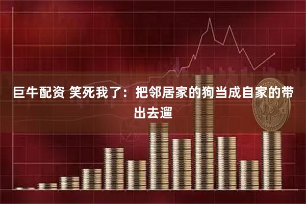 巨牛配资 笑死我了：把邻居家的狗当成自家的带出去遛